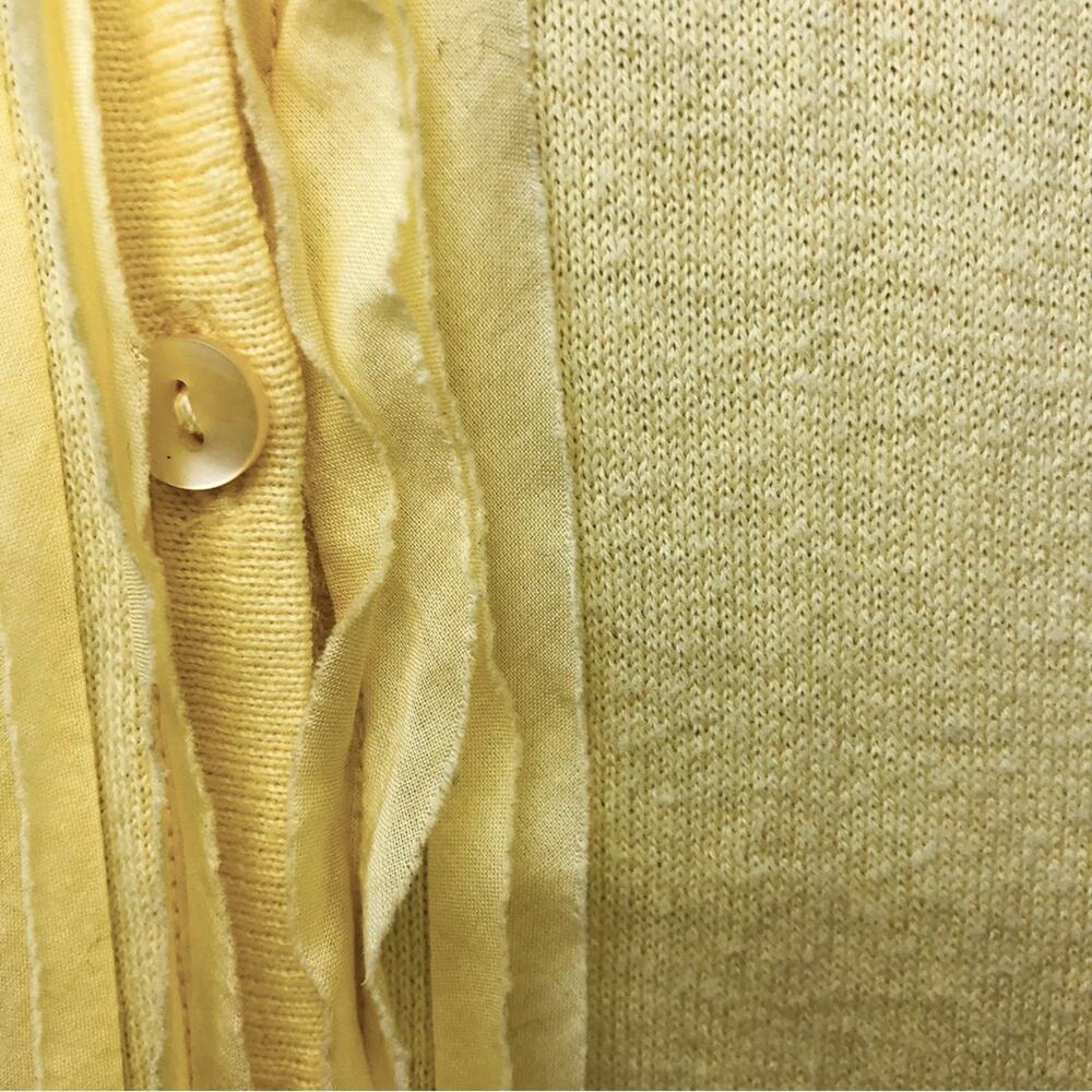 Ann Taylor Loft Light Yellow Lightweight Cardigan Stylish Ruffled V Neckline - Picture 8 of 16